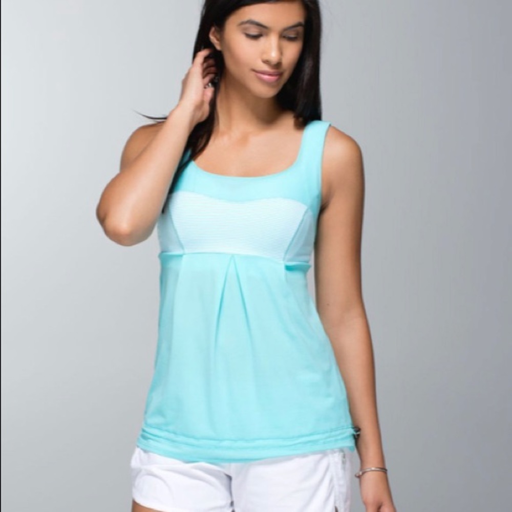 Lululemon turquoise elevate drawstring tank top